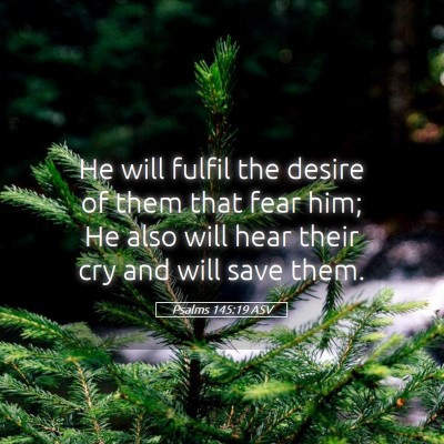 Picture 05 - Psalms 145:19 ASV - He will fulfil the desire of them that fear him; - Bible Verse Picture