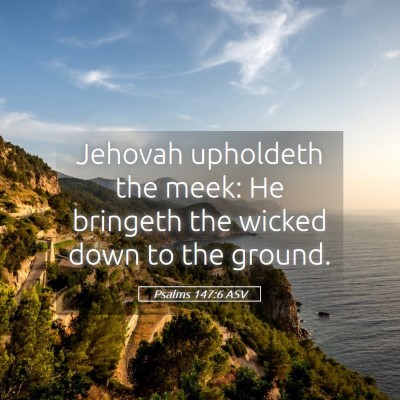 Picture 05 - Psalms 147:6 ASV - Jehovah upholdeth the meek: He bringeth the - Bible Verse Picture