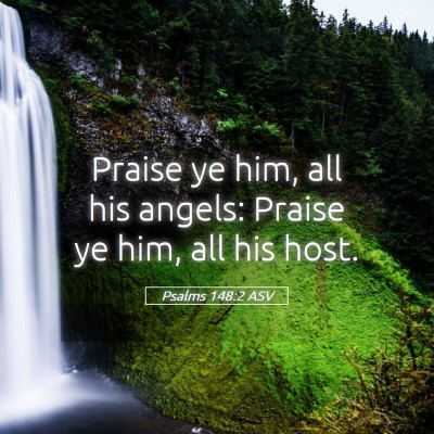 Picture 05 - Psalms 148:2 ASV - Praise ye him, all his angels: Praise ye him, all - Bible Verse Picture