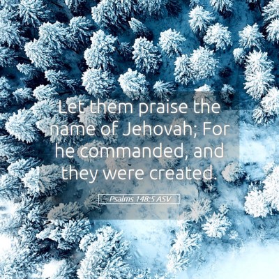 Picture 05 - Psalms 148:5 ASV - Let them praise the name of Jehovah; For he - Bible Verse Picture