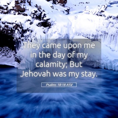 Picture 05 - Psalms 18:18 ASV - They came upon me in the day of my calamity; But - Bible Verse Picture