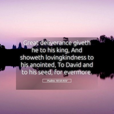 Picture 05 - Psalms 18:50 ASV - Great deliverance giveth he to his king, And - Bible Verse Picture