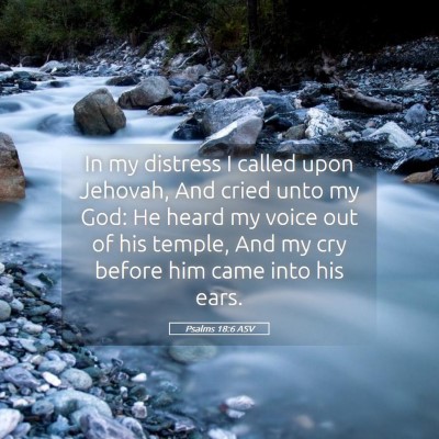 Picture 05 - Psalms 18:6 ASV - In my distress I called upon Jehovah, And cried - Bible Verse Picture
