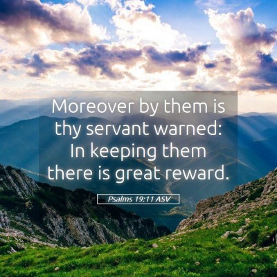Picture 05 - Psalms 19:11 ASV - Moreover by them is thy servant warned: In - Bible Verse Picture