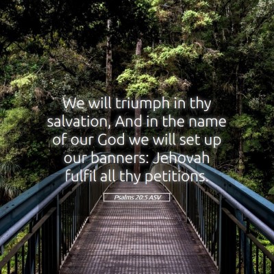 Picture 05 - Psalms 20:5 ASV - We will triumph in thy salvation, And in the name - Bible Verse Picture