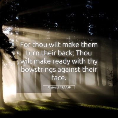 Picture 05 - Psalms 21:12 ASV - For thou wilt make them turn their back; Thou - Bible Verse Picture