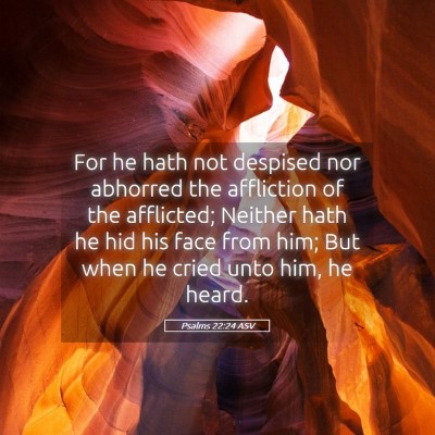 Picture 05 - Psalms 22:24 ASV - For he hath not despised nor abhorred the - Bible Verse Picture