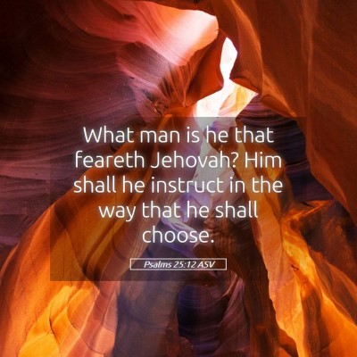 Picture 05 - Psalms 25:12 ASV - What man is he that feareth Jehovah? Him shall he - Bible Verse Picture