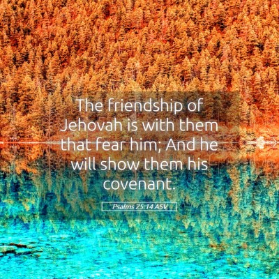 Picture 05 - Psalms 25:14 ASV - The friendship of Jehovah is with them that fear - Bible Verse Picture