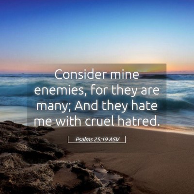 Picture 05 - Psalms 25:19 ASV - Consider mine enemies, for they are many; And - Bible Verse Picture