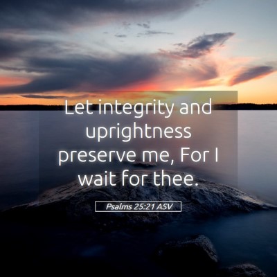 Picture 05 - Psalms 25:21 ASV - Let integrity and uprightness preserve me, For I - Bible Verse Picture