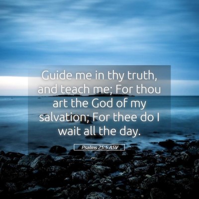 Picture 05 - Psalms 25:5 ASV - Guide me in thy truth, and teach me; For thou art - Bible Verse Picture
