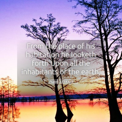 Picture 05 - Psalms 33:14 ASV - From the place of his habitation he looketh forth - Bible Verse Picture