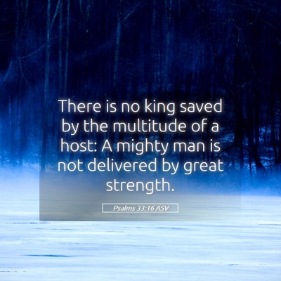 Picture 05 - Psalms 33:16 ASV - There is no king saved by the multitude of a - Bible Verse Picture