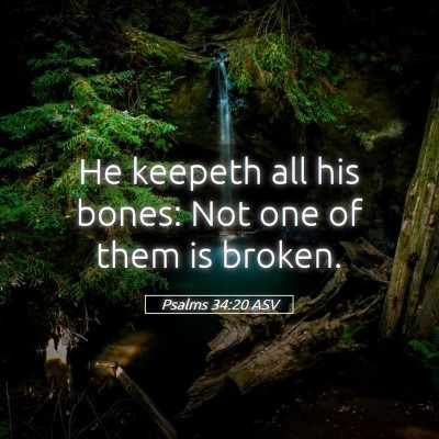 Picture 05 - Psalms 34:20 ASV - He keepeth all his bones: Not one of them is - Bible Verse Picture