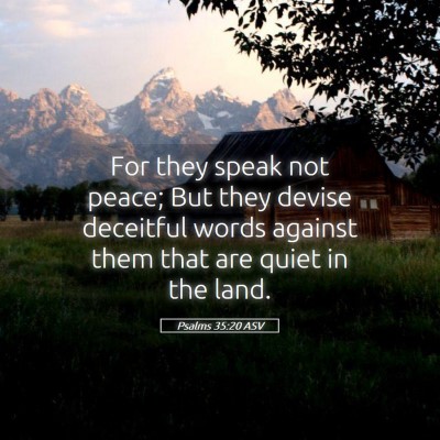 Picture 05 - Psalms 35:20 ASV - For they speak not peace; But they devise - Bible Verse Picture