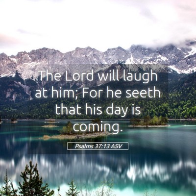 Picture 05 - Psalms 37:13 ASV - The Lord will laugh at him; For he seeth that his - Bible Verse Picture