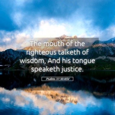 Picture 05 - Psalms 37:30 ASV - The mouth of the righteous talketh of wisdom, And - Bible Verse Picture