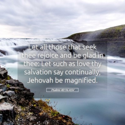 Picture 05 - Psalms 40:16 ASV - Let all those that seek thee rejoice and be glad - Bible Verse Picture