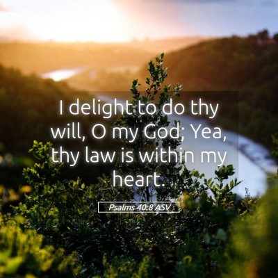 Picture 05 - Psalms 40:8 ASV - I delight to do thy will, O my God; Yea, thy law - Bible Verse Picture