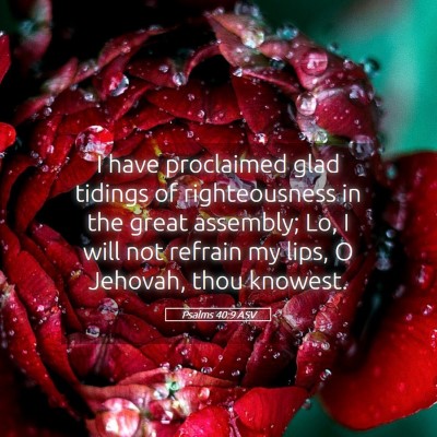 Picture 05 - Psalms 40:9 ASV - I have proclaimed glad tidings of righteousness - Bible Verse Picture