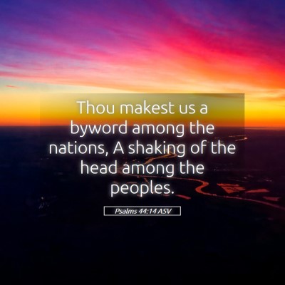 Picture 05 - Psalms 44:14 ASV - Thou makest us a byword among the nations, A - Bible Verse Picture