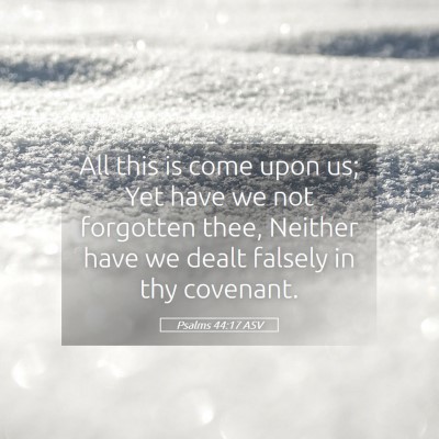Picture 05 - Psalms 44:17 ASV - All this is come upon us; Yet have we not - Bible Verse Picture
