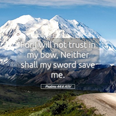 Picture 05 - Psalms 44:6 ASV - For I will not trust in my bow, Neither shall my - Bible Verse Picture