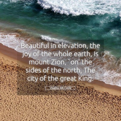 Picture 05 - Psalms 48:2 ASV - Beautiful in elevation, the joy of the whole - Bible Verse Picture