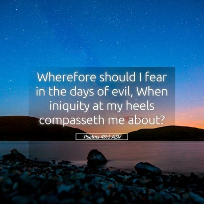 Picture 05 - Psalms 49:5 ASV - Wherefore should I fear in the days of evil, When - Bible Verse Picture