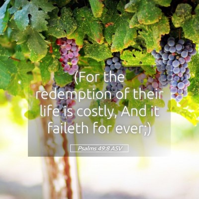 Picture 05 - Psalms 49:8 ASV - (For the redemption of their life is costly, And - Bible Verse Picture