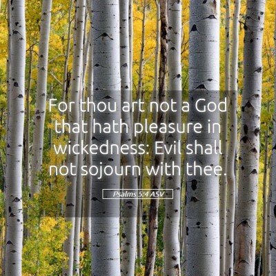 Picture 05 - Psalms 5:4 ASV - For thou art not a God that hath pleasure in - Bible Verse Picture