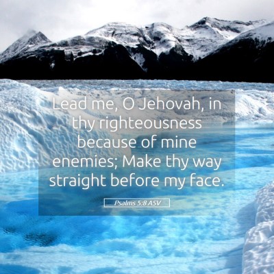 Picture 05 - Psalms 5:8 ASV - Lead me, O Jehovah, in thy righteousness because - Bible Verse Picture
