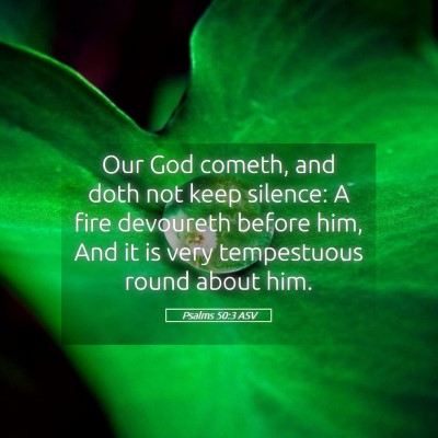 Picture 05 - Psalms 50:3 ASV - Our God cometh, and doth not keep silence: A fire - Bible Verse Picture