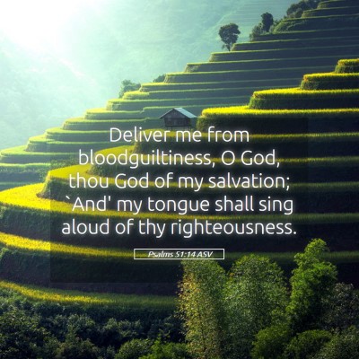Picture 05 - Psalms 51:14 ASV - Deliver me from bloodguiltiness, O God, thou God - Bible Verse Picture