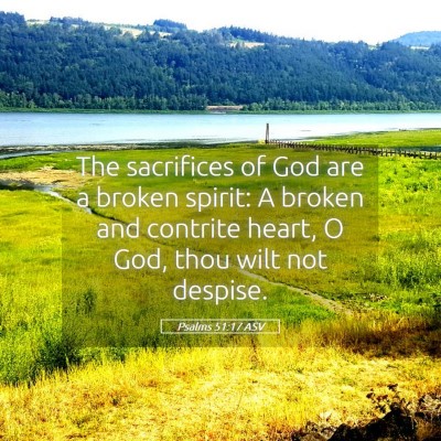 Picture 05 - Psalms 51:17 ASV - The sacrifices of God are a broken spirit: A - Bible Verse Picture