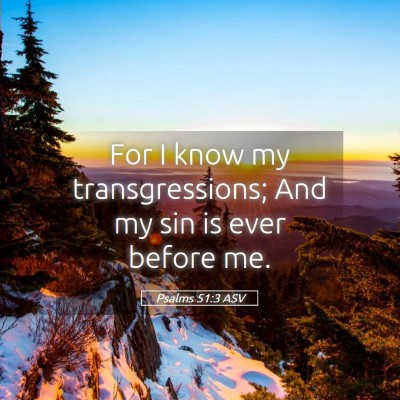 Picture 05 - Psalms 51:3 ASV - For I know my transgressions; And my sin is ever - Bible Verse Picture