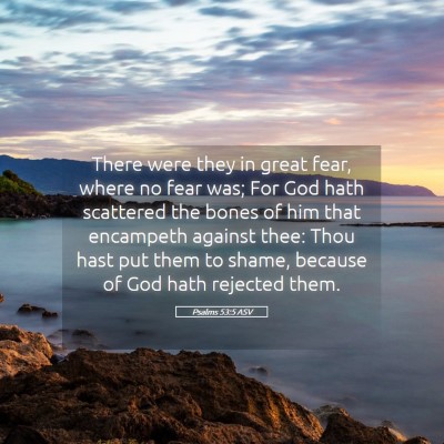 Picture 05 - Psalms 53:5 ASV - There were they in great fear, where no fear was; - Bible Verse Picture