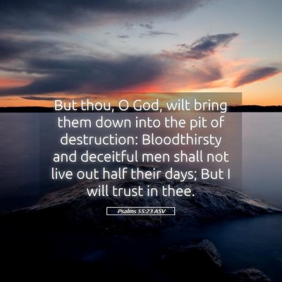Picture 05 - Psalms 55:23 ASV - But thou, O God, wilt bring them down into the - Bible Verse Picture