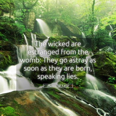 Picture 05 - Psalms 58:3 ASV - The wicked are estranged from the womb: They go - Bible Verse Picture
