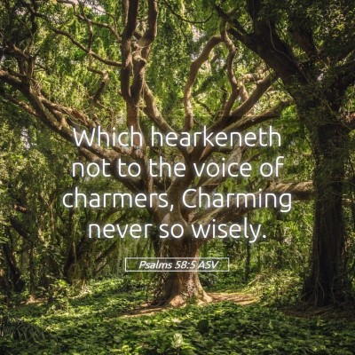 Picture 05 - Psalms 58:5 ASV - Which hearkeneth not to the voice of charmers, - Bible Verse Picture