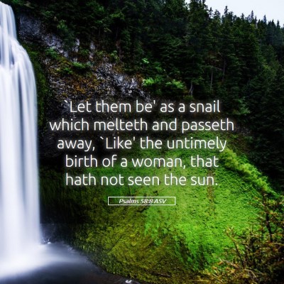 Picture 05 - Psalms 58:8 ASV - `Let them be' as a snail which melteth and - Bible Verse Picture