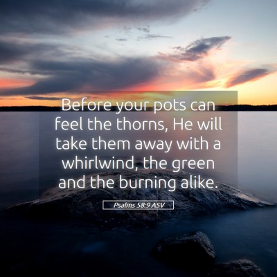 Picture 05 - Psalms 58:9 ASV - Before your pots can feel the thorns, He will - Bible Verse Picture