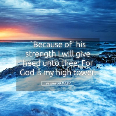 Picture 05 - Psalms 59:9 ASV - `Because of' his strength I will give heed unto - Bible Verse Picture