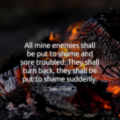 Picture 05 - Psalms 6:10 ASV - All mine enemies shall be put to shame and sore - Bible Verse Picture