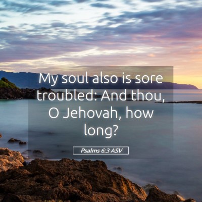 Picture 05 - Psalms 6:3 ASV - My soul also is sore troubled: And thou, O - Bible Verse Picture