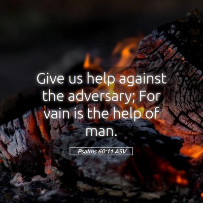 Picture 05 - Psalms 60:11 ASV - Give us help against the adversary; For vain is - Bible Verse Picture