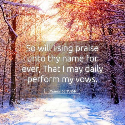 Picture 05 - Psalms 61:8 ASV - So will I sing praise unto thy name for ever, - Bible Verse Picture