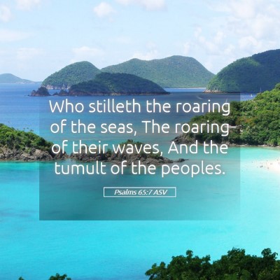 Picture 05 - Psalms 65:7 ASV - Who stilleth the roaring of the seas, The roaring - Bible Verse Picture