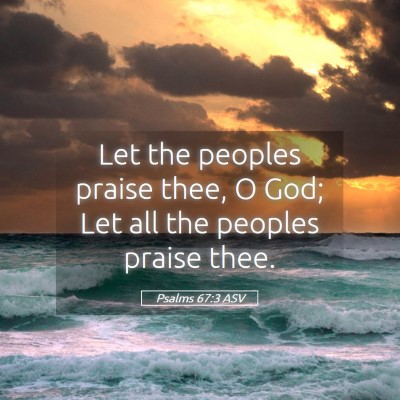 Picture 05 - Psalms 67:3 ASV - Let the peoples praise thee, O God; Let all the - Bible Verse Picture